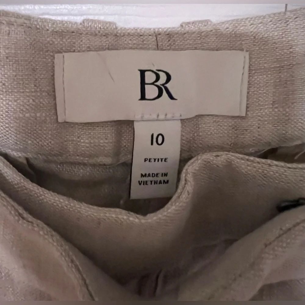 Women's BR Banana Republic Linen Natural Beige Suit